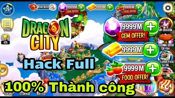 Hướng dẫn hack Dragon City thành công 100%